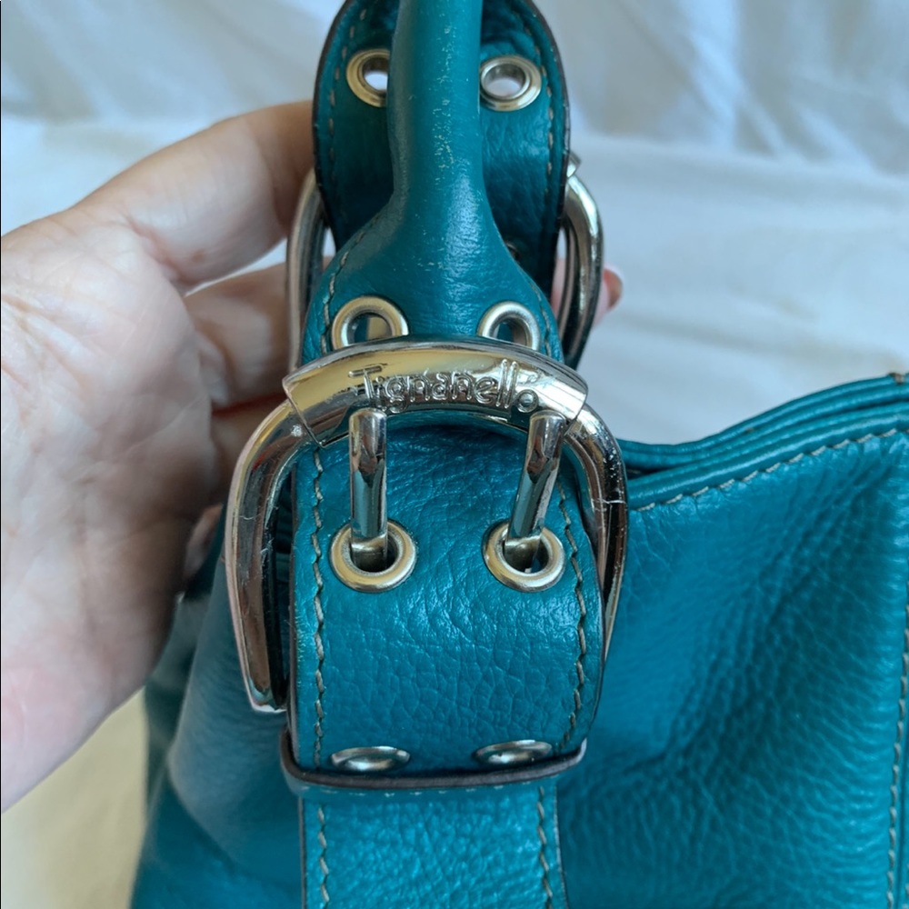Leather purse— teal/turquoise color